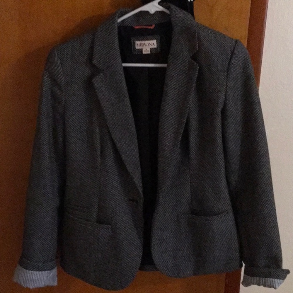 Black and white blazer